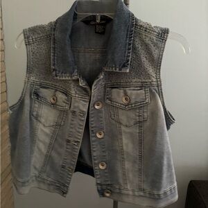 Denim Vest with Studs